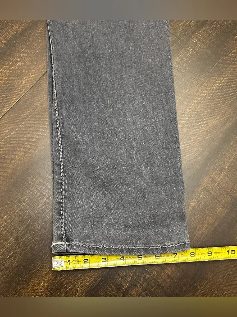 True Religion Mens Size 31x33 Ricky Big T Flap Relaxed Straight Jeans Gray Denim